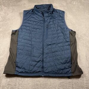 Columbia Omni-Heat Vest Mens 2XL Blue Quilted Full Zip Insulated Softshell Sides